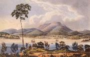 Lycett, Joseph Distant View of Hobart Town,Van Diemen-s Land,from Blufhead Sweden oil painting artist